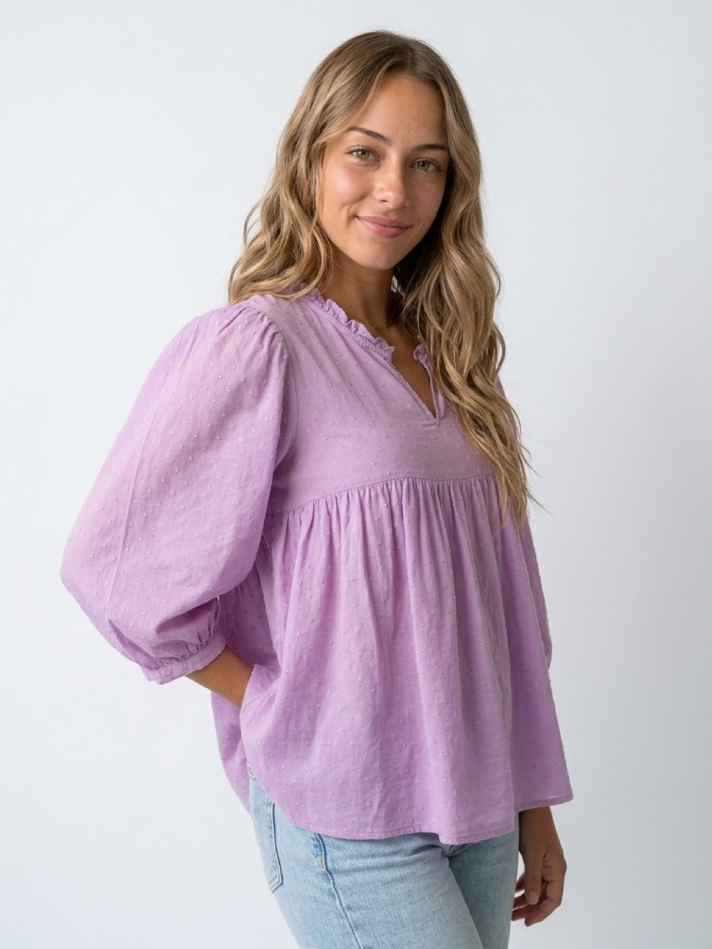Cato  Plus Size 18 Purple Polka Dot Tunic Blouse